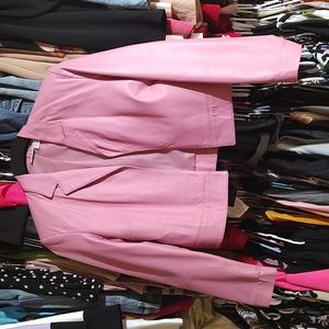 NEWPORT News Pink leather cropped Blazer